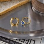 Arco Azzurro Ring Set 18K gold plated ring with blue stone