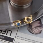 Arco Azzurro Ring Set blue stone ring detail