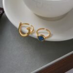 Arco Azzurro Ring Set two rings worn separately