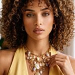 BrillaViva necklace worn by model from BrillaViva Charm Necklaces collection