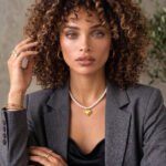 Cuore di Perla Necklace styled on model with elegant romantic look