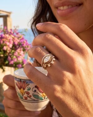 Trio di Occhio Ring Set