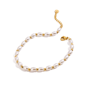 Perla Serena Anklet by Calvéra – delicate gold anklet with pearl accents